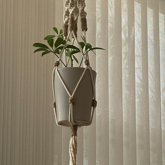 COPY - BOHO Macrame Plant hanger 26 inches Cotton - Picture 1 of 4